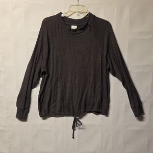 a new day Charcoal Gray Ribbed Crewneck Top